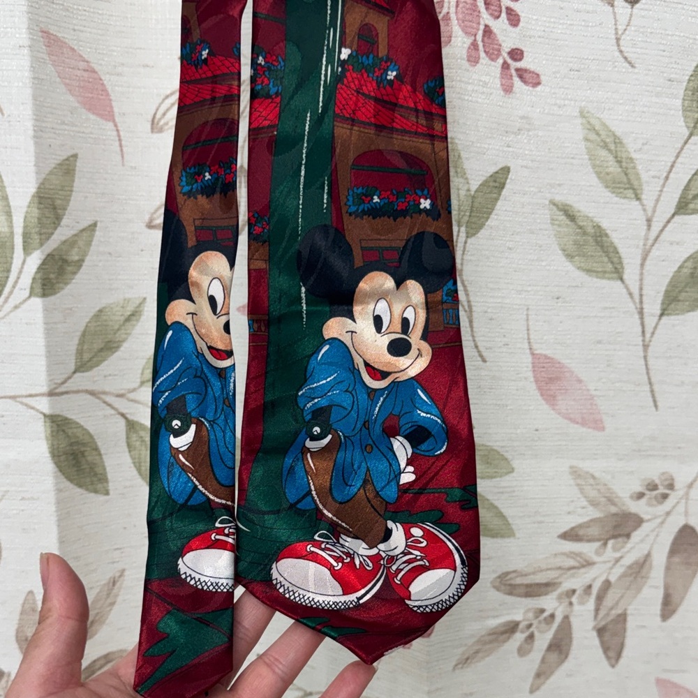 Disney Mickey Unlimited Red and Green Tie